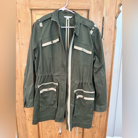 Cabi Military Style Utility Jacket Army Green Drawstring Size Large - Picture 2 of 11
